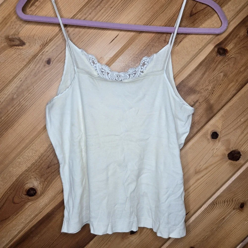 Vtg Victorias Secret Cotton Lace Camisole White Size Small‎ Gold Label